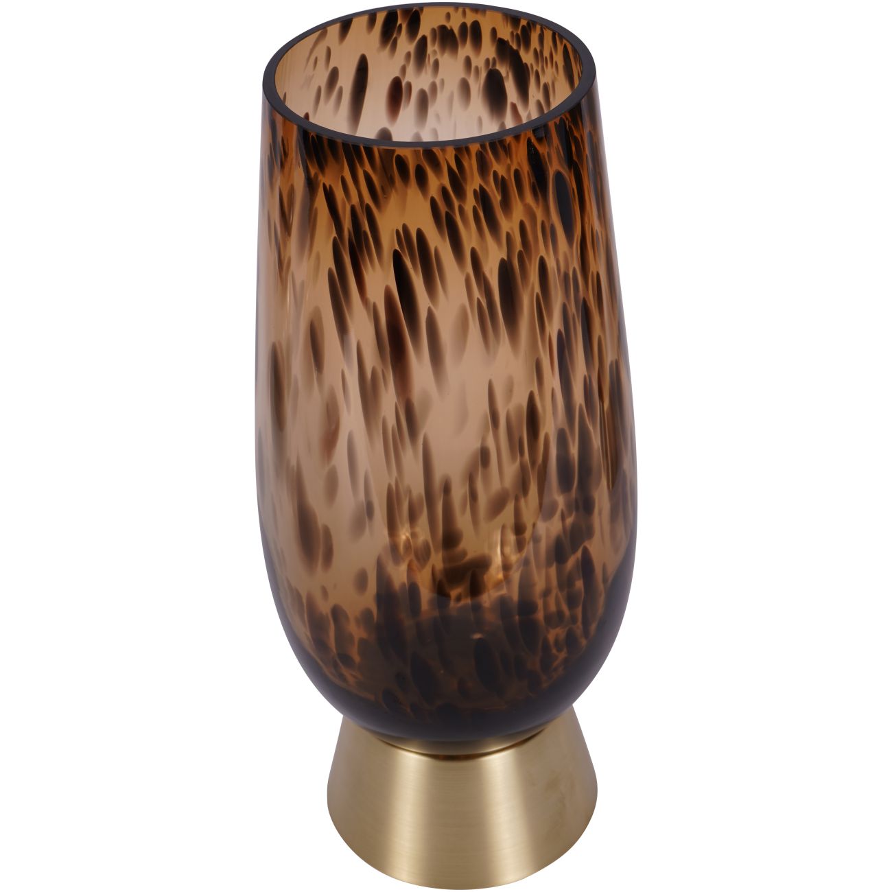 Savanna Glass Vase with Brass Base Medium